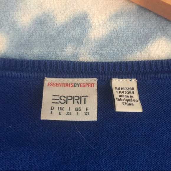 Esprit Royal Blue V-Neck Ladies’ Sweater - Size Large - Picture 3 of 8
